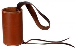 Showman leather drink can holder