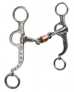 Showman Stainless steel Argentine snaffle bit with copper roller