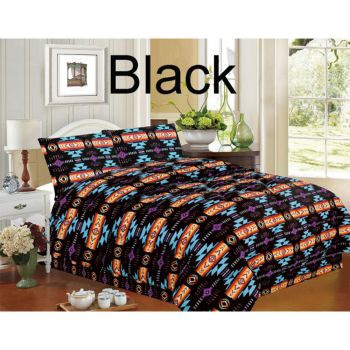 4 Piece Queen Size Southwest Design Luxury Comforter Set