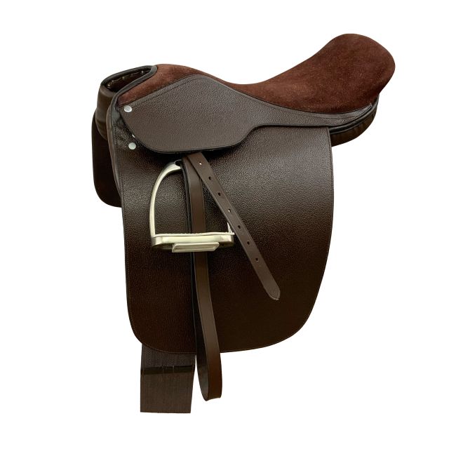 21" Brown English Cutback Style Saddle With Fittings #2