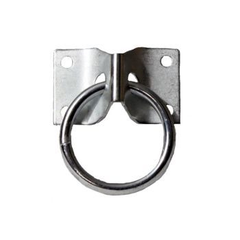 Cross tie ring and plate. 1.75" stamped steel plate with 2" ring