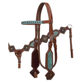 Showman Filigree Print Headstall and Breastcollar Set