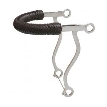 Showman Braided leather nose stainless steel hackamore