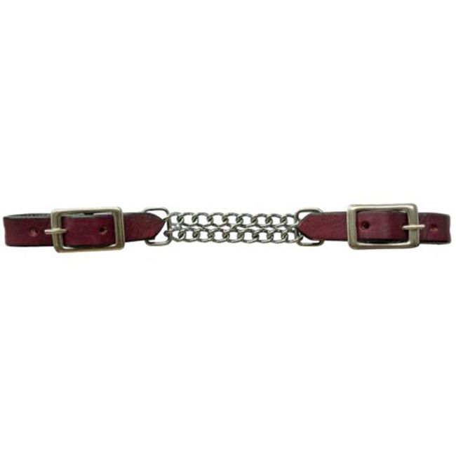 Showman leather curb with double chain #3