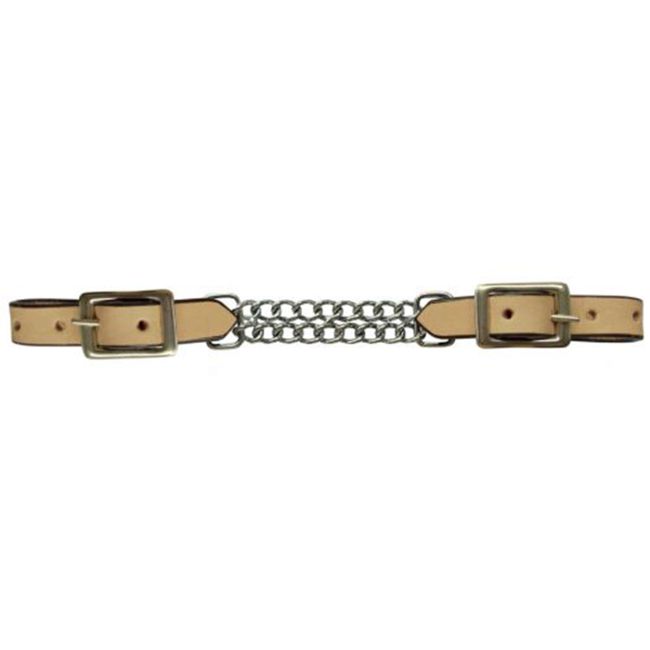 Showman leather curb with double chain #4