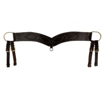 Showman Dark Oil Argentina Cow Leather Barbwire Tooled Tripping Collar