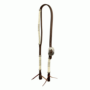 Showman Argentina Cow Leather and Rawhide Split Ear Headstall