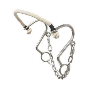 Showman stainless steel rope nose "Little S" hackamore. 5.5" cheeks