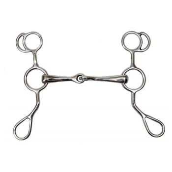 Showman stainless steel snaffle bit