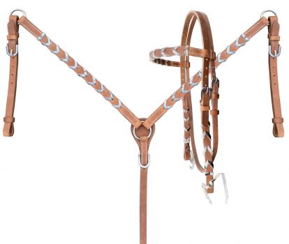 Klassy Cowgirl Leather Headstall & Breast Collar Set w/ Louis Vuitton  Inlays - Carolina Tack Supply Inc