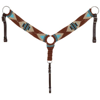 Showman Aztec Design Multi-Strand Brown Wool String Breastcollar