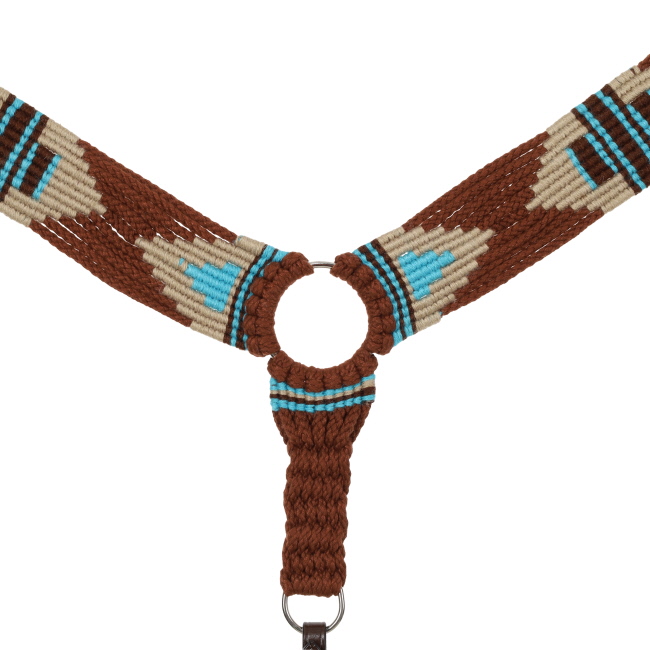 Showman Aztec Design Multi-Strand Brown Wool String Breastcollar #2