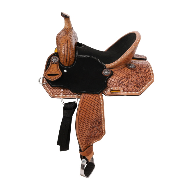 Double T Cheyenne Spinal Relief Barrel Style Saddle - 12, 13 Inch