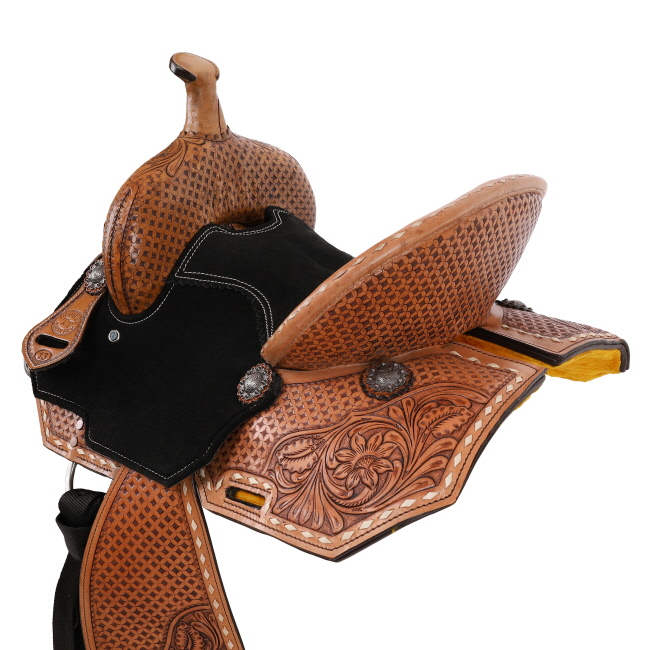 Double T Cheyenne Spinal Relief Barrel Style Saddle - 12, 13 Inch #2