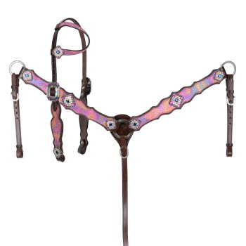 Showman Limited Edition Stardust One Ear Headstall and Breastcollar Set