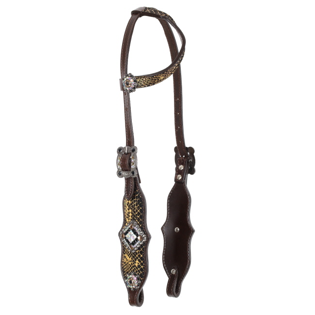 Showman Limited Edition Anaconda Shimmer One Ear Headstall and Breastcollar Set #2