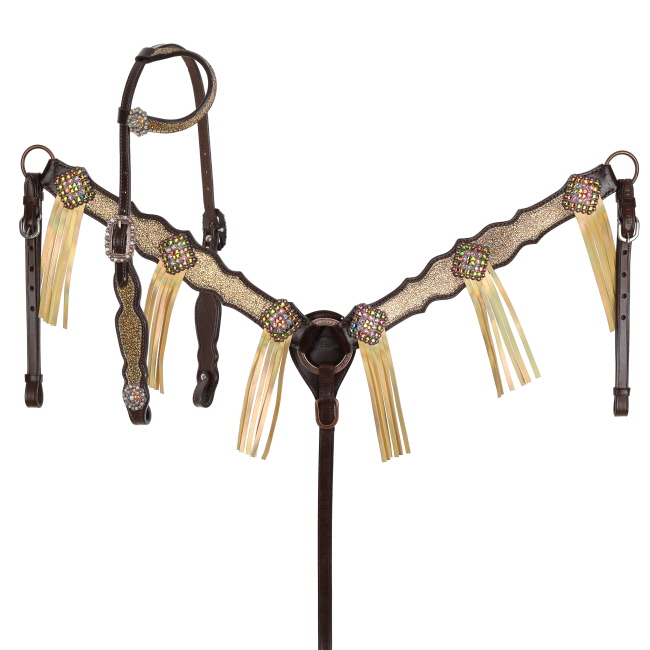 Showman Limited Edition Golden Hour One Ear Headstall and Breastcollar Set