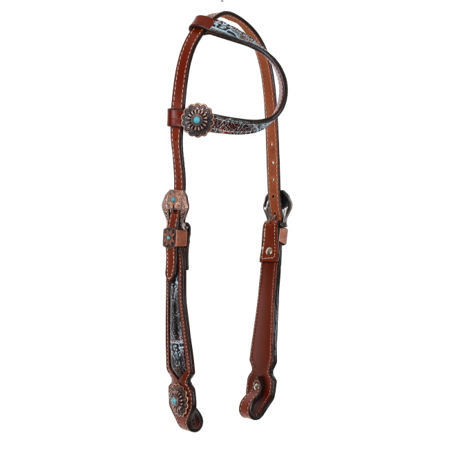 Showman Weathered Steer One Ear Headstall and Breastcollar Set #2