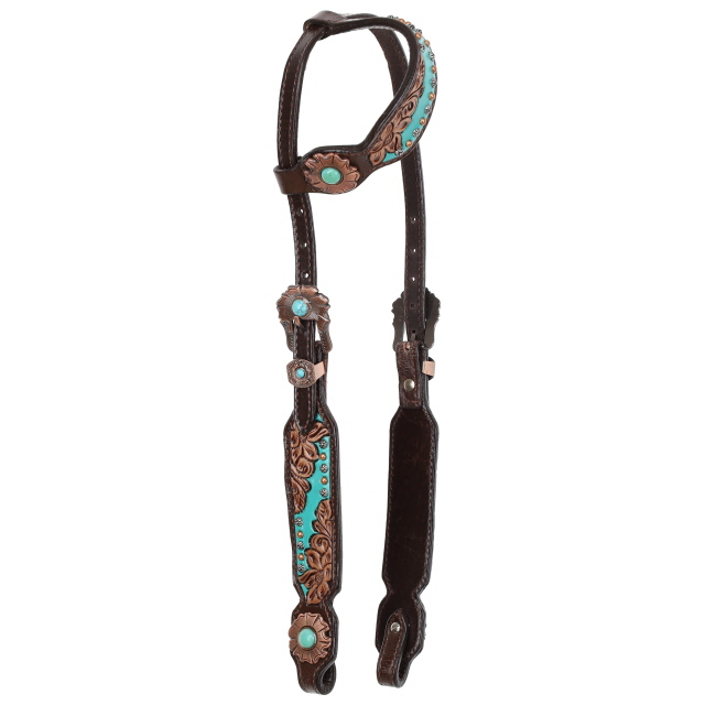 Showman Limited Edition Azure Petal One Ear Headstall and Breastcollar Set #2