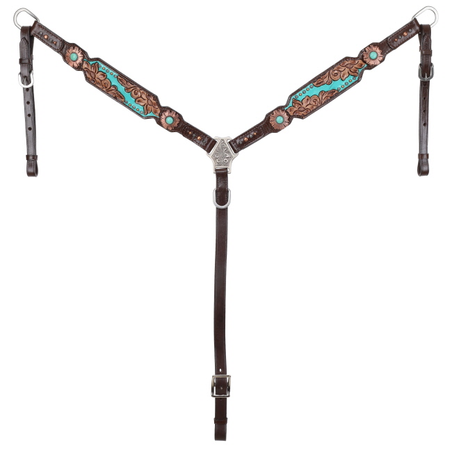 Showman Limited Edition Azure Petal One Ear Headstall and Breastcollar Set #3