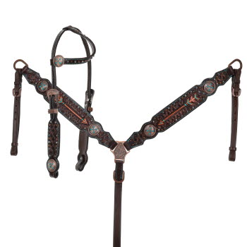 Showman Limited Edition Timber Arrow One Ear Headstall and Breastcollar Set