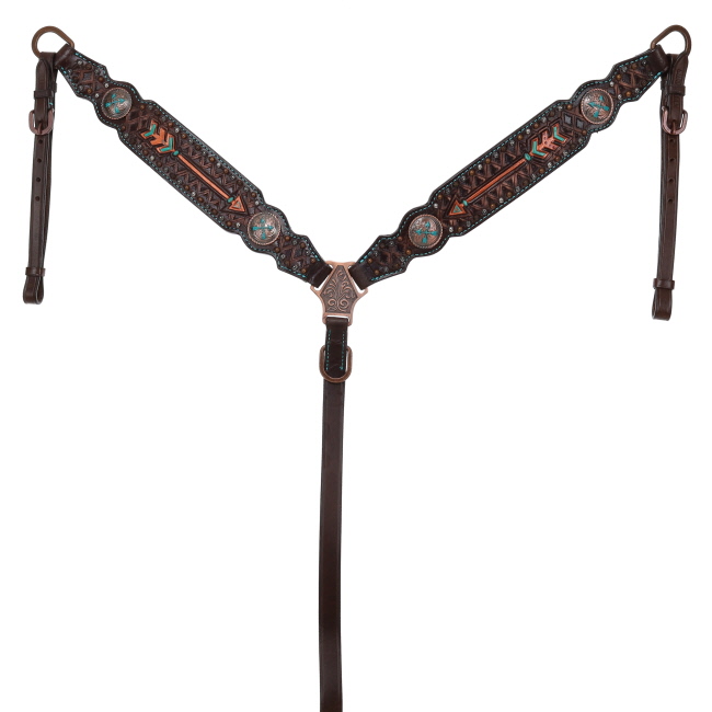 Showman Limited Edition Timber Arrow One Ear Headstall and Breastcollar Set #3