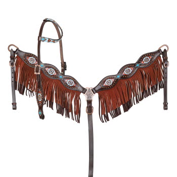 Showman Limited Edition Tribal Tide One Ear Headstall and Breastcollar Set