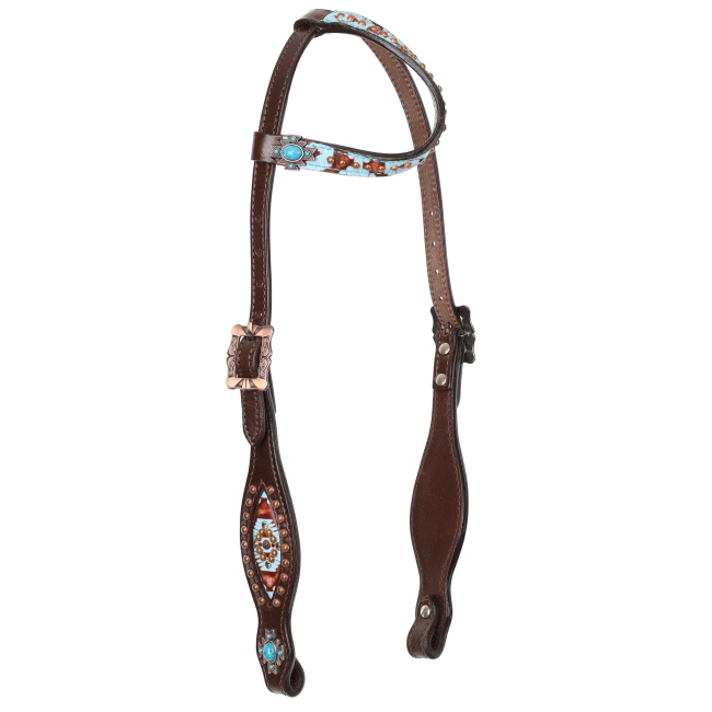 Showman Limited Edition Tribal Tide One Ear Headstall and Breastcollar Set #2