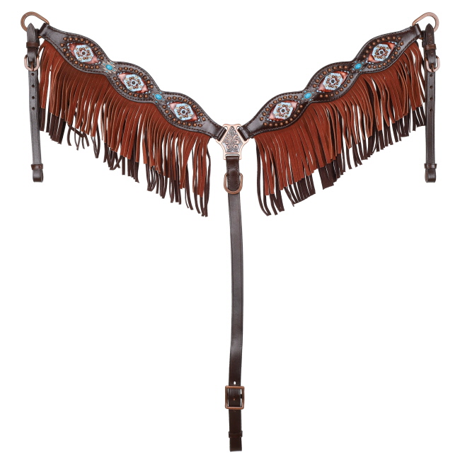 Showman Limited Edition Tribal Tide One Ear Headstall and Breastcollar Set #3