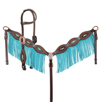 Showman Limited Edition Celestial Steer One Ear Headstall and Breastcollar Set