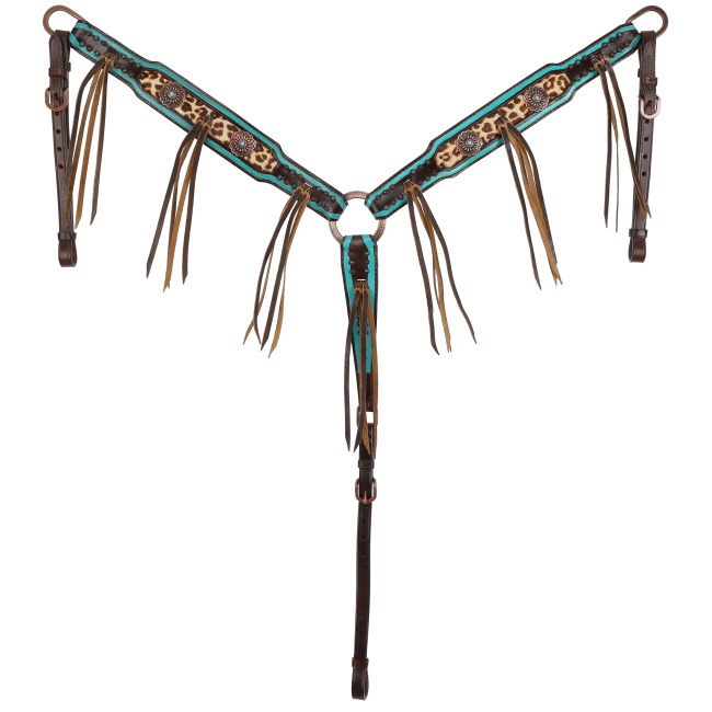 Showman Limited Edition Sahara Blue One Ear Headstall and Breastcollar Set #3