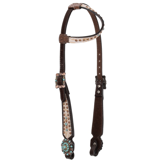 Showman Blushed Rose One Ear Headstall and Breastcollar Set #2