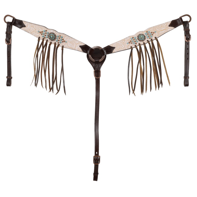 Showman Blushed Rose One Ear Headstall and Breastcollar Set #3