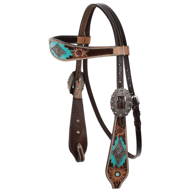 Showman Aztec Bloom Browband Headstall and Breastcollar Set #2