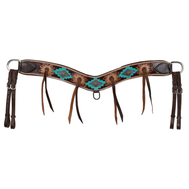 Showman Aztec Bloom Browband Headstall and Breastcollar Set #3