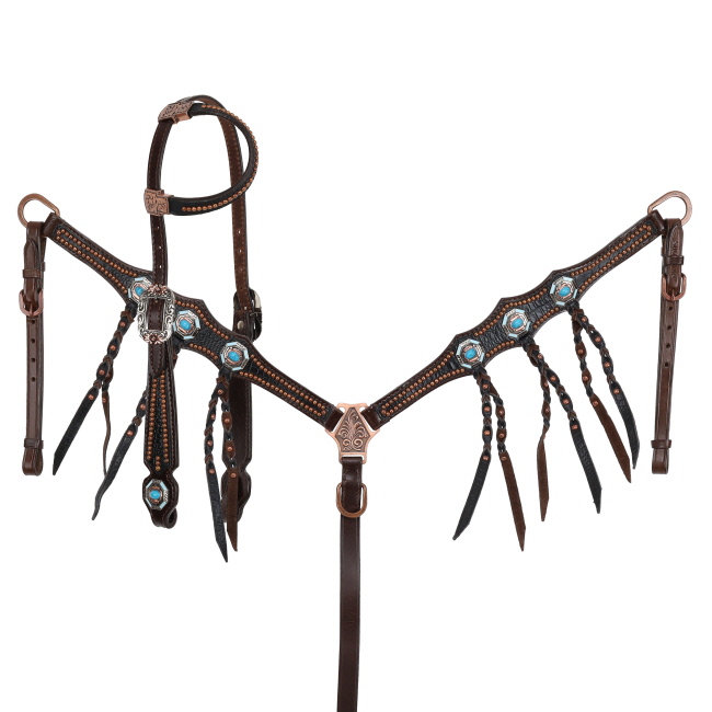 Showman Blackwater Gator One Ear Headstall and Breastcollar Set