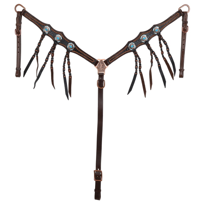 Showman Blackwater Gator One Ear Headstall and Breastcollar Set #3