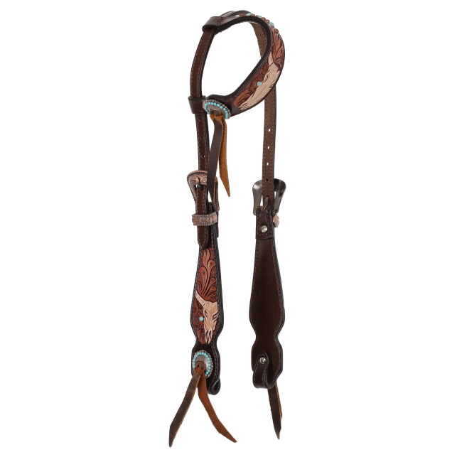 Showman Limited Edition Desert Skull One Ear Headstall and Breastcollar Set #2