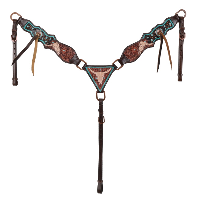 Showman Limited Edition Desert Skull One Ear Headstall and Breastcollar Set #3