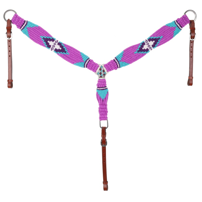 Showman Violet Wave Mohair One Ear Headstall and Breastcollar Set #3