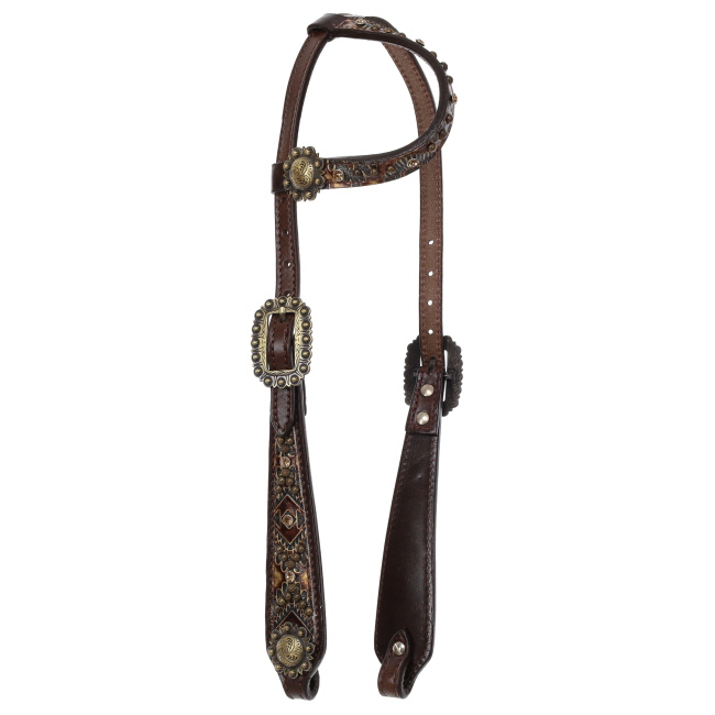 Showman Cowboy Carving One Ear Headstall and Breastcollar Set #2