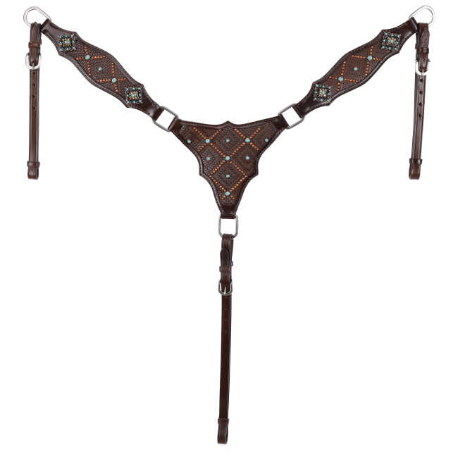 Showman Cowboy's Weave One Ear Headstall and Breastcollar Set #3