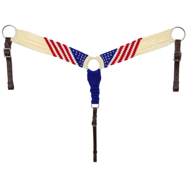 Showman Patriot Mohair One Ear Headstall and Breastcollar Set #3