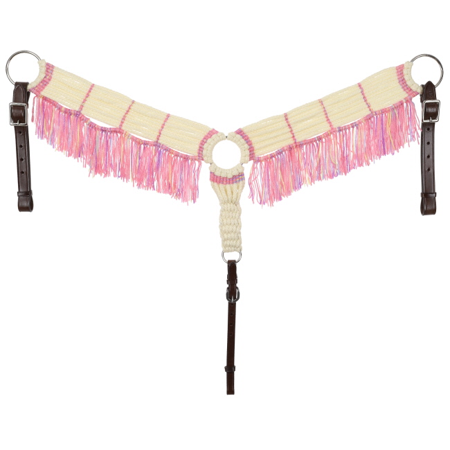 Showman Frosted Pink Mohair One Ear Headstall and Breastcollar Set #3