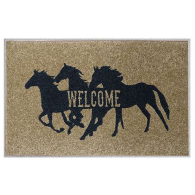 27" x 18" Running horses Welcome mat