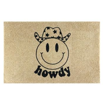 27" x 18" Howdy Smiley Welcome mat