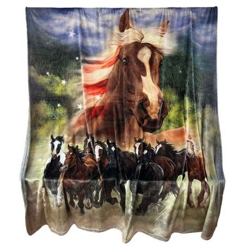 Queen Size Silk Touch Ultra Soft Blanket - Patriotic Stomp