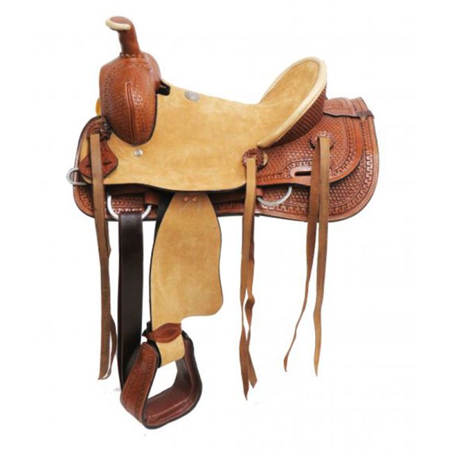 Double T Hard Seat Roper Style Saddle - 15 Inch