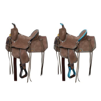 10" Double T Youth/Pony Chocolate Roughout Barrel Saddle