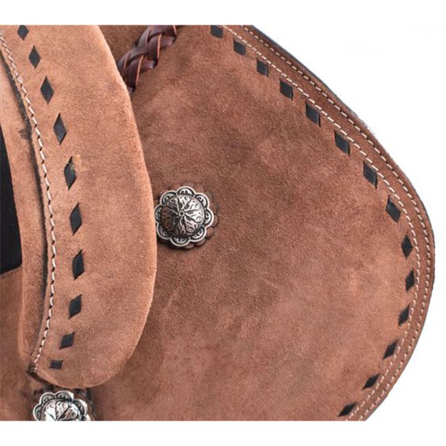 Double T Youth&#47;Pony Chocolate Roughout Barrel Saddle - 12, 13 Inch #3